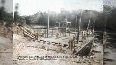 Construção da primeira balsa do Rio Arinos - 1975