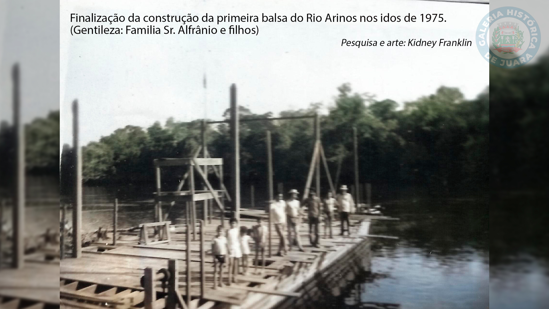 Construção da primeira balsa do Rio Arinos - 1975