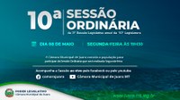 10ª Sessão Ordinária será realizada nesta segunda-feira