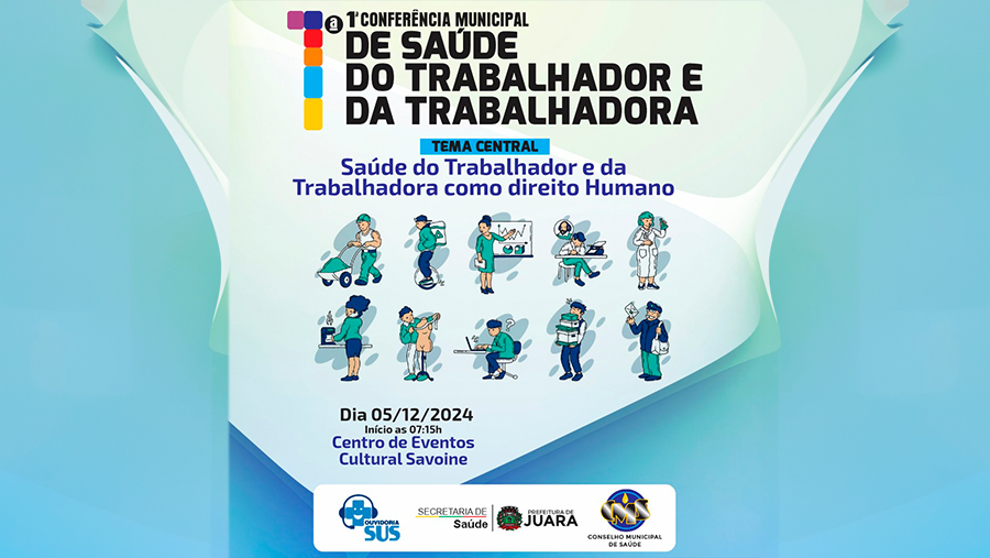 1ª Conferência Municipal de Saúde do Trabalhador e da Trabalhadora será realizada na quinta-feira (5)