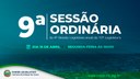 9ª Sessão Ordinária de 2024 será realizada na próxima segunda-feira (15)