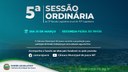 A 5ª Sessão Ordinária de 2023 será realizada nesta segunda-feira (13)