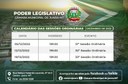 A Câmara Municipal de Juara, divulga o calendário das sessões ordinárias do mês de Dezembro de 2022