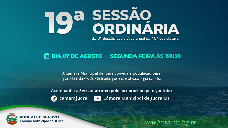 Acesse a pauta da 19ª Sessão Ordinária de 2023