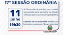 Acontecerá nesta segunda-feira, 11 de julho às 19h30 a 17ª Sessão Ordinária do Poder Legislativo em 2022