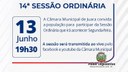 Acontecerá nesta segunda-feira, 13 de junho às 19h30 a 14ª Sessão Ordinária do Poder Legislativo em 2022