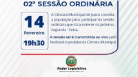 Acontecerá nesta segunda-feira, 14 de fevereiro às 19h30 a 2ª Sessão Ordinária do Poder Legislativo em 2022