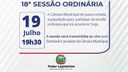 Acontecerá nesta segunda-feira 19 de julho às 19h30 a 18ª Sessão Ordinária do Poder Legislativo Juarense