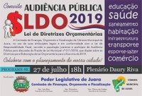 Audiência Pública da LDO/2019 será nesta sexta-feira, dia 27 de julho.