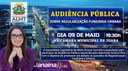 Hoje, quinta-feira, 09 de maio tem Audiência Pública em Juara sobre regularização fundiária urbana.