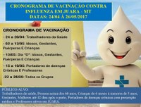 Começa nesta segunda-feira 24, em Juara, vacinação contra a influenza.