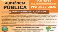 Comissão de Finanças, Orçamento e Fiscalização da Câmara Municipal de Juara realizará Audiência Pública para discussão da LDO e PPA