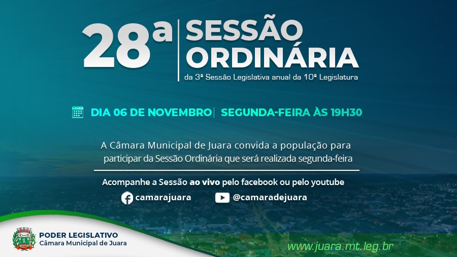 Confira a pauta da 28ª Sessão Ordinária de 2023