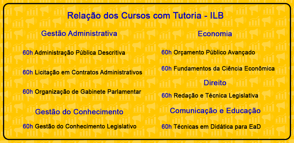 Confira a relação de  cursos oferecidos pelo ILB.