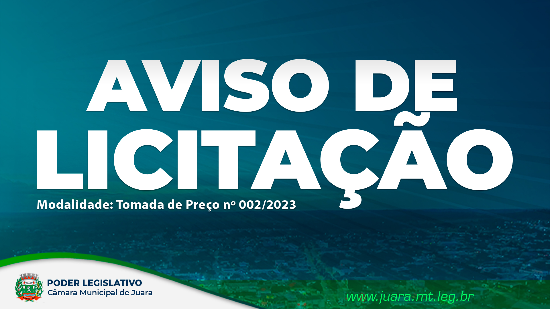 Confira o Aviso de Licitação na modalidade Tomada de Preço nº 002/2023