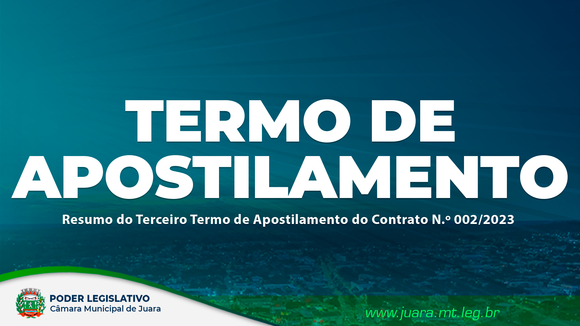 Confira o Resumo do Terceiro Termo de Apostilamento do Contrato N.º 002/2023 