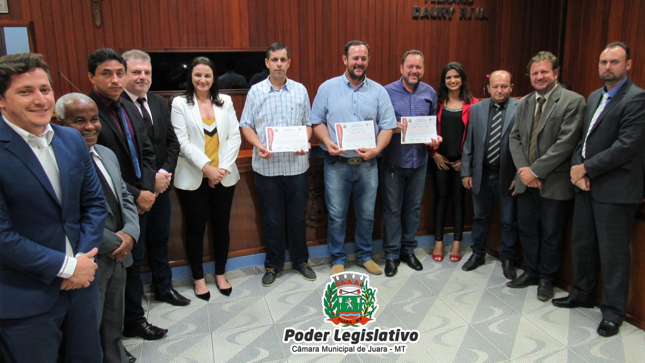 Diretores da ACRIVALE recebem reconhecimento da Câmara Municipal de Juara.