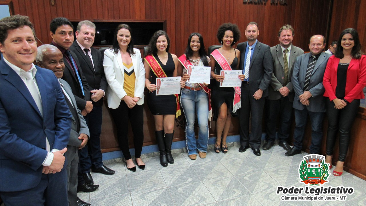 Garotas do Concurso Rainha da EXPOVALE/2019 são homenageadas com Moção de Aplauso.