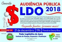 LDO/2018 será debatida nesta quinta-feira, dia 21.