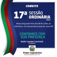 Participe da Sessão Ordinária desta segunda-feira, 08/07/2019 na Câmara Municipal.