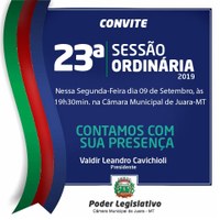 Poder Legislativo tem Sessão Ordinária nesta segunda-feira, 09/09/2019