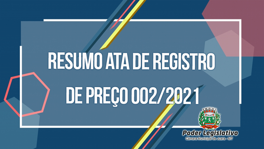 Resumo Ata de Registro de Preço 002/2021