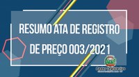 Ata de Registro de Preço 003/2021.