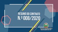 Resumo do Contrato N.º 008/2020.