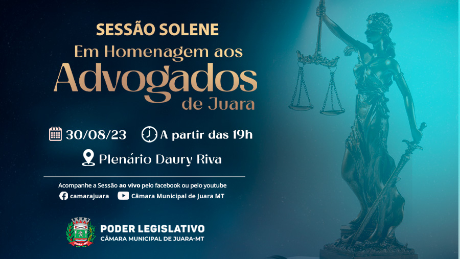 Sessão Solene em homenagem aos advogados de Juara acontece nessa quarta-feira