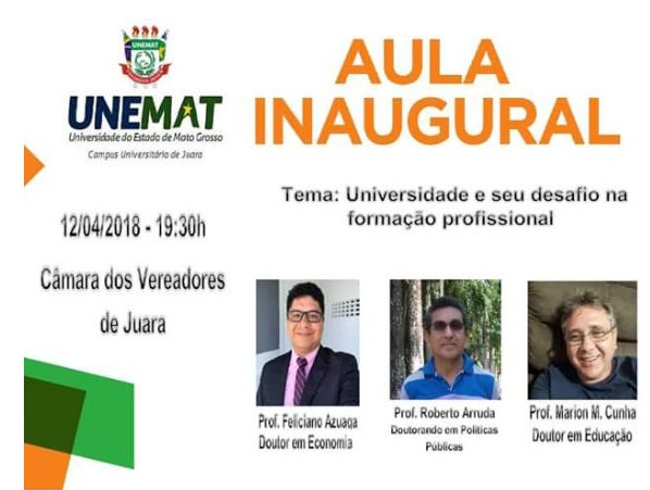 UNEMAT, campus de Juara realiza aula inaugural nesta quinta-feira, dia 12.